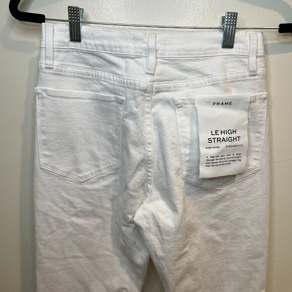 NWT Frame White Le High Ripped Straight Leg High Rise Jeans, Size 27 - Picture 9 of 14